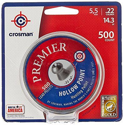 Crosman Premier Hollow Point Pellet .22 cal, 14.3 Gr., 500 count