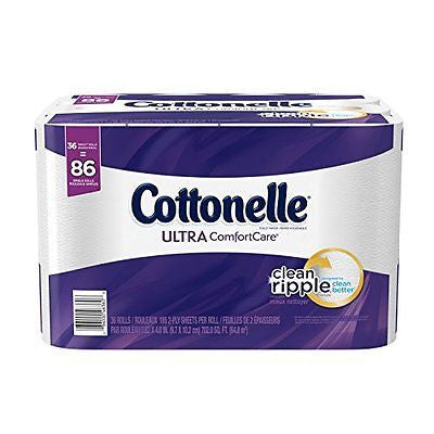 Cottonelle Ultra ComfortCare Toilet Paper, Bath Tissue, 36 Family Rolls