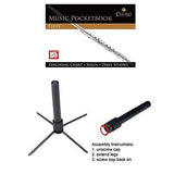 Mendini Nickel Silver Closed Hole C Flute with Stand 1 Year Warranty Case Cleaning Rod Cloth Joint Grease and Gloves - MFE-N+SD+PB