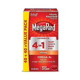 MegaRed Advanced 4in1 Concentrated Omega-3 Fish Krill Oil Supplement, 500mg 80 S