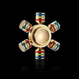 Fidget Spinners, White Tri-Spinner + 6 Winged Metallic Hand Detachable,(2 Pack)