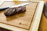 Bamboo Cutting Board Large End Grooves Chopping Wood Kitchen Butcher Block
