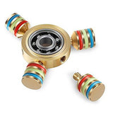 Fidget Spinners, White Tri-Spinner + 6 Winged Metallic Hand Detachable,(2 Pack)