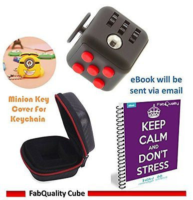 Cube Anxiety Attention Toy & Case Minion Key Chain Relieves Stress Anxiety Relax