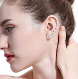 Besteel Womens Stainless Steel Stud Earrings Set Hypoallergenic Pierced Cubic 6