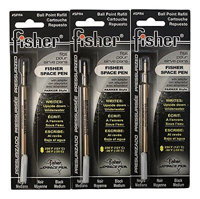 Fisher SPR4 Space Pen Pressurized Ballpoint Ink Refill, Medium Point, Black Ink