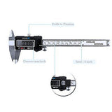 Digiwise Vernier Metric Digital Caliper with LCD,0-6 inch/150mm Steel Electronic