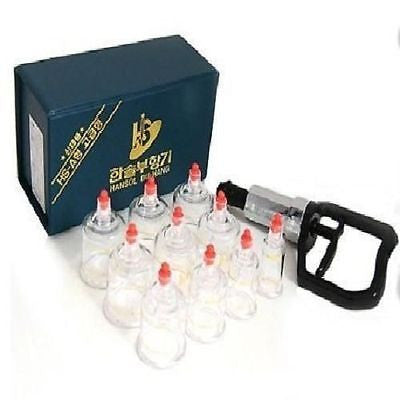 Hansol Professional Cupping Therapy Equipment Set with pumping handle 10 Cups