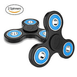 Fidget Spinner Toy Stress Reducer - Perfect For ADD, ADHD, Anxiety, 2 Pack(Blue)