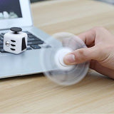 Fidget Spinner and Fidget Cube Stress Reducer Perfect For ADD, ADHD, (White)