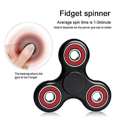 Fidget Hand Spinner, Ultra Fast Bearings, Finger Toy,ADD, ADHD,Anxiety(BlackRed)
