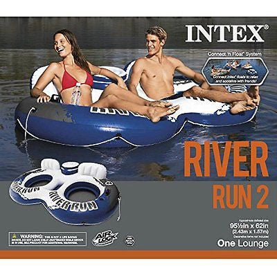 Intex River Run II Sport Lounge, Inflatable Water Float, 95" X 52"
