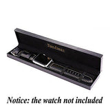 Genuine Leather Apple Watch Strap 42mm iWatch Band Black Stainless Steel Buckle