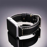 Genuine Leather Apple Watch Strap 42mm iWatch Band Black Stainless Steel Buckle