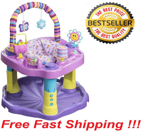 Evenflo Pink Purple Sweet Tea Party Cupcake Activity Center Gym Exersaucer