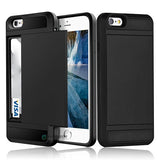 Card Pocket Wallet ShockProof Hybrid Armor Case Cover for iPhone