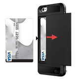 Card Pocket Wallet ShockProof Hybrid Armor Case Cover for iPhone