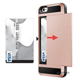 Card Pocket Wallet ShockProof Hybrid Armor Case Cover for iPhone