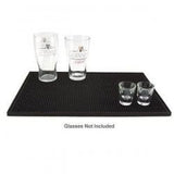 Black 18'' x 12'' Rubber Bar Service Spill Mat Beer Pad Barware Wine Table cover