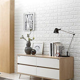 1X0.5' Self Adhesive Brick 3D Tile Wallpaper Panel For Home Office Decor White