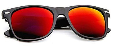 Wayfarer Sunglasses Classic 80s Vintage Style Design Black Revo Dark Red