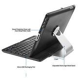 Sturdy Bluetooth Keyboard Case With Multi-Adjustable Stand For iPad 4/3/2 Black