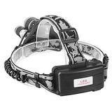 OUTERDO 5000Lumen Headlamp 3 X Chips XML T6 +2R5 Headlight Flashlight