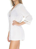 Tandisk Summer Womens Beach Wear Cover up Swimwear Beachwear Bikini White M