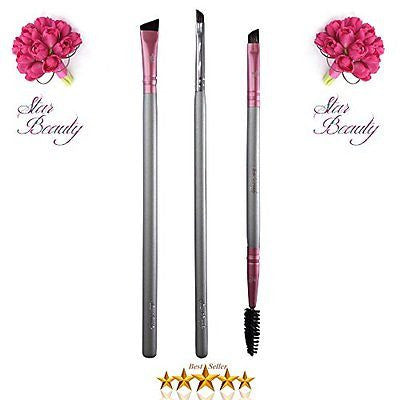 Star Beauty Eyebrow Brush Set 3pcs Premium Quality Synthetic brushes FIRM HAIR &