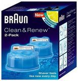 2 Count Genuine Braun Clean Renew Cartridge Refills Series 3,5,7 Shaver Cleaner