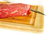 Bamboo Cutting Board Large End Grooves Chopping Wood Kitchen Butcher Block