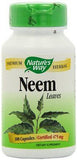 New Nature's Way Neem Leaves Premium Herbal 475 mg 100 Capsules psoriasis acne