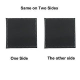 PINMEI Black Leather Drink Coasters with Holder Set of 6, Square, 10x10CM3.94in