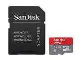 Micro SD Card Best SanDisk Ultra 32 GB with Adapter Gray/Red Mini Memory Cards