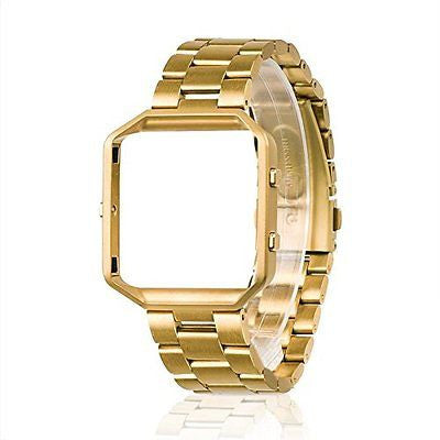 Blaze Smart Watch Band Large, Stainless Steel Metal Links Watch Strap (T Gold)