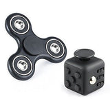 Fidget Spinner and Fidget Cube Stress Reducer Perfect For ADD, ADHD,(Black)