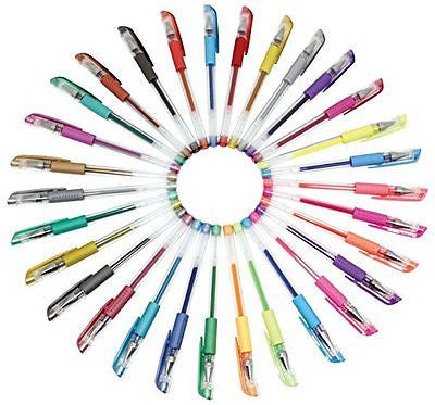 Sargent Art 22-0009 30 Gel Pen Set, Glitter, Fluorescent and Metallic