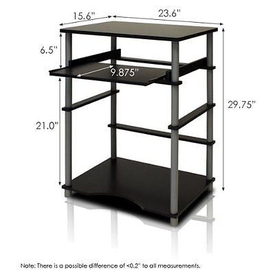 Computer PC Desk Study Table Workstation w/ Pull-out Drawer Small Space Espresso