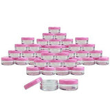 Pink 50 Pieces Clear Plastic Cosmetic Sample Empty Container Jars Pot Small New
