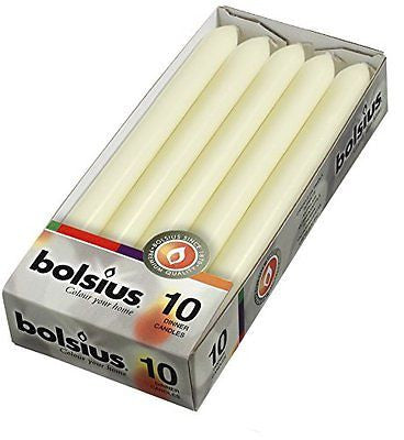 Bolsius Pack of 10 Dinner Table Candles 10 Inch