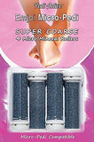 Emjoi Micro-Pedi Replacement Refill Rollers For Smooth Feet Xtreme Coarse 4 Pack