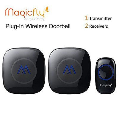 Portable Wireless Doorbell Chime Kit 1000-feet Range 52 Melodies, No Batteries