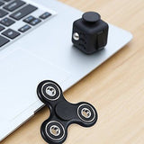Fidget Spinner and Fidget Cube Stress Reducer Perfect For ADD, ADHD,(Black)