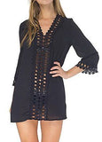 Tandisk Womens Swimwear Beachwear Bikini Beach Wear Cover up Black M