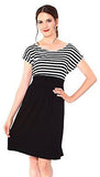 Simplicity Women's Maternity Summer Baby Shower Dress Short Sleeves, Black/White