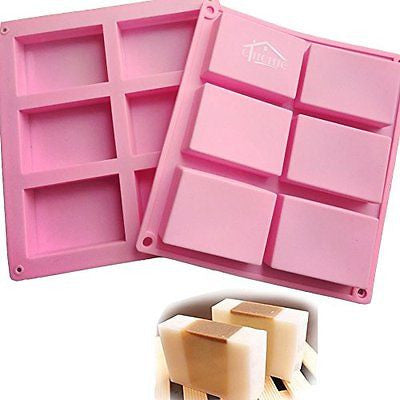 Set of 2 Chichic 6 Cavity DIY Rectangle Soap Molds Baking Mold Cake Pan Biscuit