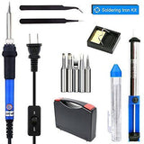 YOUSHARES Adjustable Temperature Soldering Iron Kit 7 in 1 - included 60W 110V S