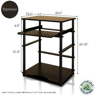 Computer PC Desk Study Table Workstation w/ Pull-out Drawer Small Space Espresso