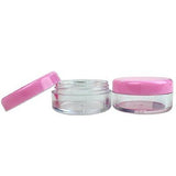 Pink 50 Pieces Clear Plastic Cosmetic Sample Empty Container Jars Pot Small New
