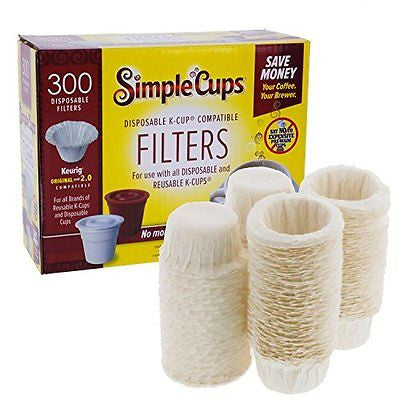 300 Disposable Coffee Filters Replacement Simple K Cups Keurig Brewers